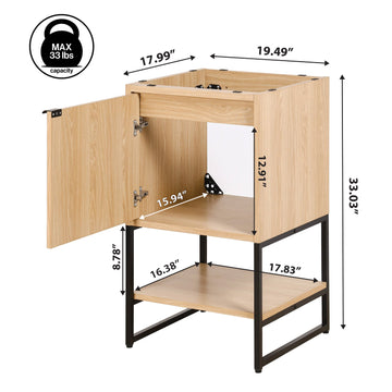 Juhl Chevron-Front Modern Minimalist 2-Shelf Bath Vanity Cabinet Only (Sink Basin Not Included) - JONATHAN Y